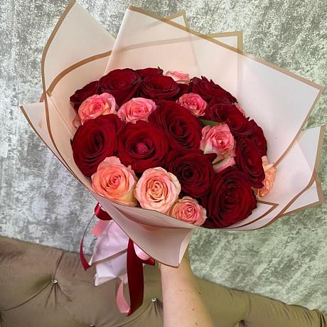 Букет из 25 роз микс №164 - Фото 2