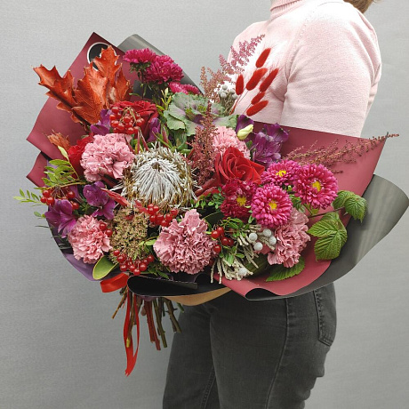 Букет цветов Цвет любви красный - Фото 3