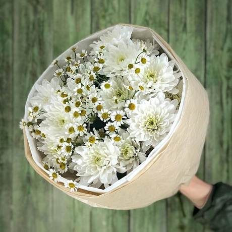 Хризантема с ромашками - Фото 2