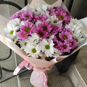 Букет с кустовой хризантемой №2