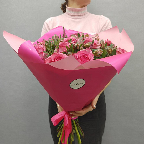 Букет цветов Леди в розовом №160 - Фото 2