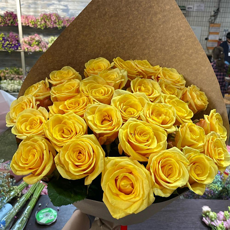 Букет из желтой розы 29 - Фото 2