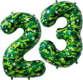 Набор фольгированных цифр шаров "23 февраля"
