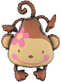 Фигура шар "Обезьянка с цветком" 119 см