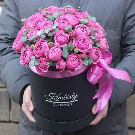 19 пионовидных роз в коробке - Фото 6