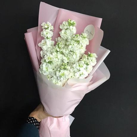 Букет комплимент из белой маттиолы - Фото 3