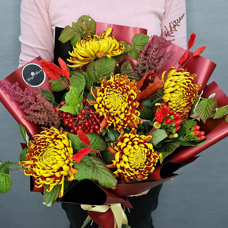 Букет цветов Золотая Осень - Фото 2