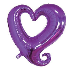 Фигура шар "Цепь сердец" фиолетовый 91 см