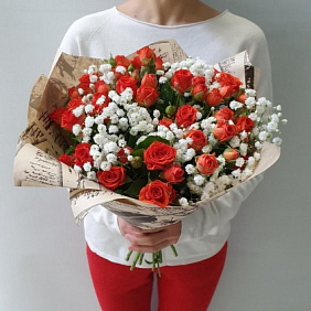 Букет цветов "Оранжевое лето"