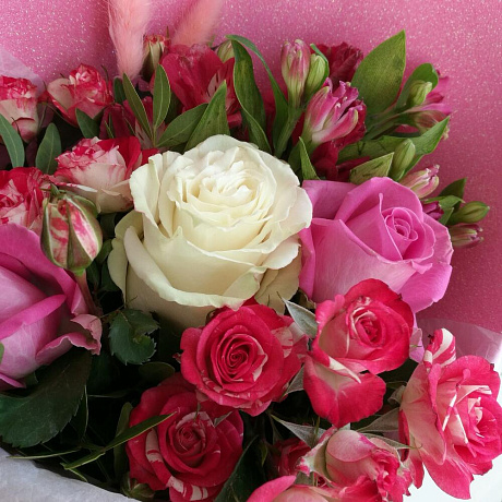 Букет Милый комплимент роза, альстромерия - Фото 2