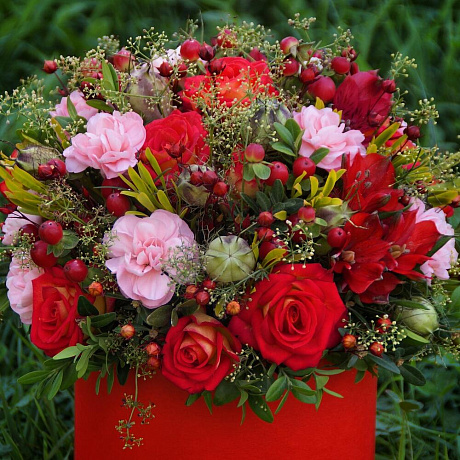 Цветы в коробке Luxury Flowers Лето красное - Фото 3