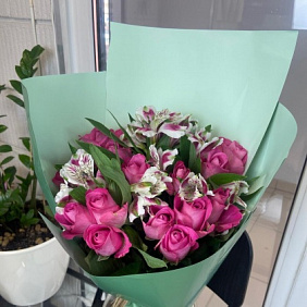 Букет цветов "Последний поезд в Париж" №160