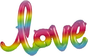 Надпись из шаров "LOVE" - 122 см. Радужный. Градиент.