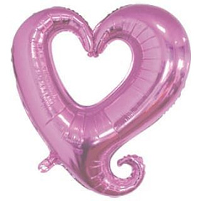 Фигура шар "Цепь сердец" розовый 66 см