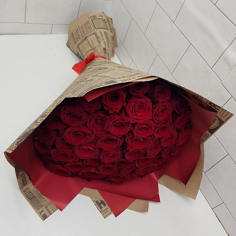 Букет цветов Красный мир - Фото 4