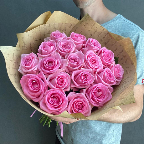 Букет из роз 19 pink roses - Фото 3