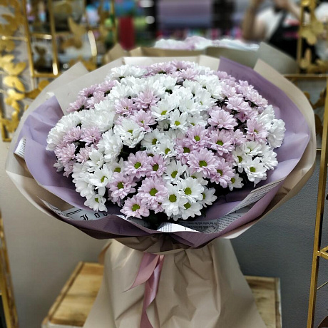 Букет гигант из хризантемы - Фото 3