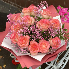 Букет цветов "Розовое чудо" №160