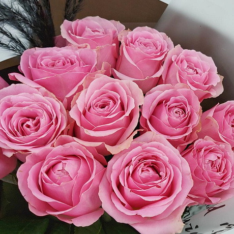 Букет Чертова дюжина розовых роз - Фото 6