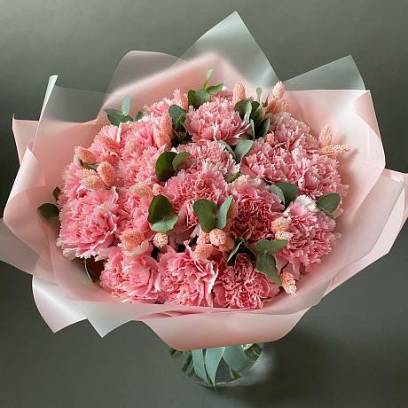 Букет из Гвоздик и эвкалипта №160 - Фото 6