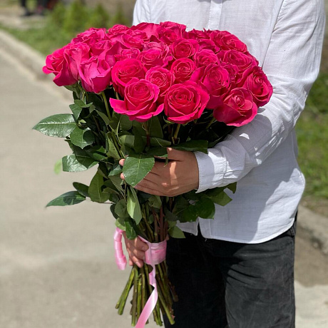 Букет PINK FLOYD из эквадорской розы - Фото 2