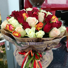 Букет цветов "Розовое ассорти"