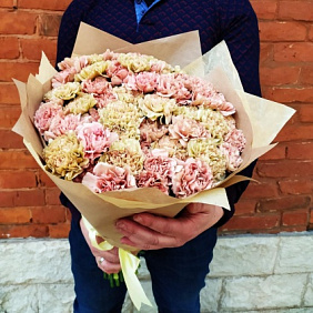 Букет гвоздик "Пастель"