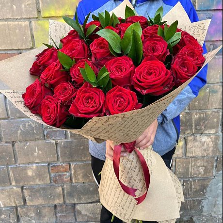 Букет из 51 шикарных роз - Фото 3