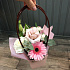 Миниатюрная цветочная композиция в сумке - Фото 3
