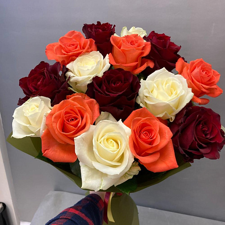 Букет микс из 15 роз - Фото 2