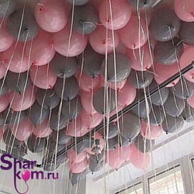 Шары под потолок "Розово-серые"