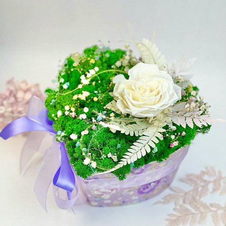 Букет цветов Большое зелёное сердце - Фото 2