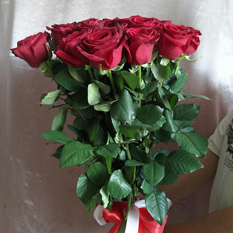 Букет из 25 бордовых роз №160 - Фото 4
