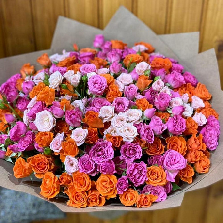 Букет из кустовой розы микс - Фото 2