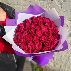 Букет из 51 розовой розы №160