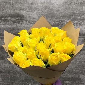 Букет из 25 желтых роз №163