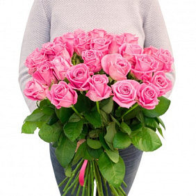29 розовых роз 60 см