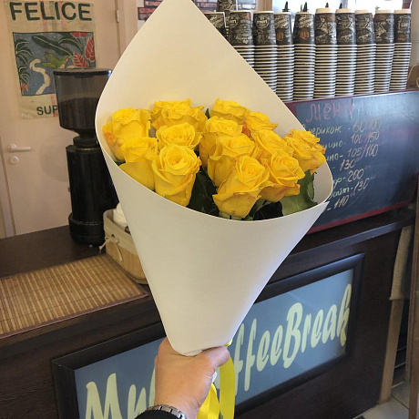 19 жёлтых роз - Фото 4