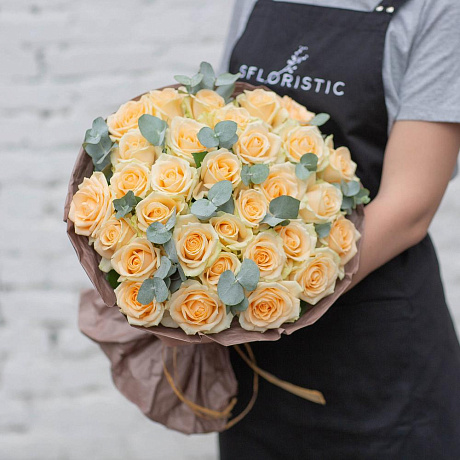 Роза пич аваланш,эвкалипт - Фото 3