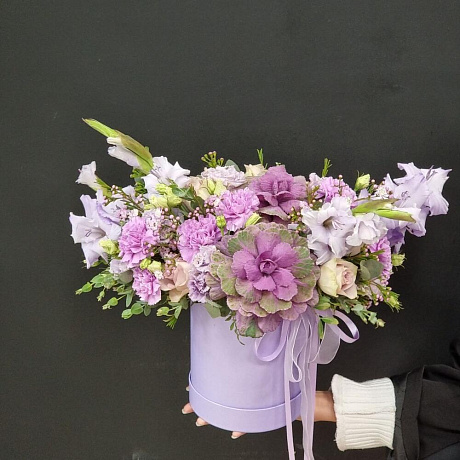 Шляпная коробка с цветами №163 - Фото 5