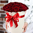 Шляпная коробка из 29 красных роз. N709 - Фото 2