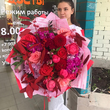 Букет цветов Огненная страсть №160 - Фото 3