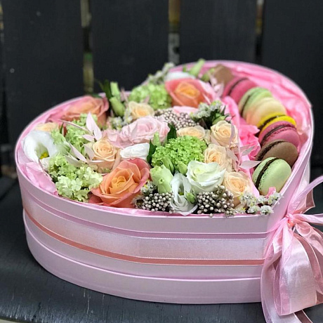 Коробка цветов сердце Карамель - Фото 5