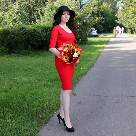 Букет из гербер, роз и альстромерий с пшеницей - Фото 4