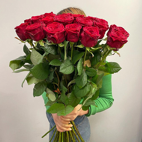 Букет красных роз 70см - Фото 4