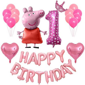 Композиция из шаров "Розовое ассорти" №5