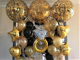 Композиция из шаров "Золотое конфетти" №3