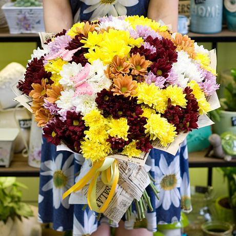 Букет из хризантем Кустовые хризантемы - Фото 2