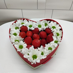Цветы в коробке сердце 2