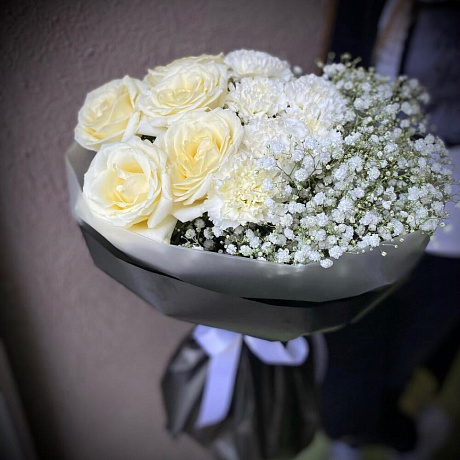Букет цветов Жемчужный - Фото 2